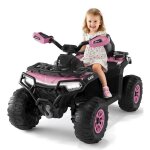 Quad electrique pour enfants 12 v 6 km / h max voiture pour enfants de 3ans + rose