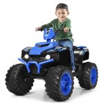 Quad lectrique pour enfant dreamade - voiture lectrique 12v 2 vitesses - charge 35kg - bleu