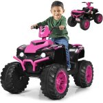 Quad lectrique pour enfant goplus - 2 vitesses 28 - 5 km / h - phare klaxon et mp3 - dmarrage lent ...