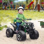 Quad �lectrique pour enfants avec lumi�res et musique vitesse de 3 � 8 km / h pour les 3 - 5 ans vert ...