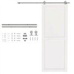 Quincaillerie porte coulissante de grange - homcom - syst�me de rail 152cm - robuste - acier inox 304 ...
