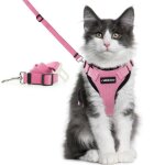 Rabbitgoo harnais chat harnais petit chien colliers rose s rglable respirant avec laisse  double usage ...