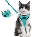 Rabbitgoo harnais chat harnais pour chat laisse harnais chat vert xs r�glable respirant avec laisse � ...
