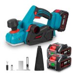 Raboteuse �lectrique sans fil rabot � main avec sac � poussi�re - onevan - 2x 3000mah batteries