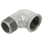 Raccord acier / fonte - 92 - coude 90� - m�le - femelle 15 / 21 (1 / 2) - fonte mall�able galvanis�e