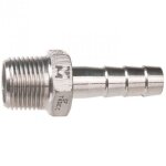 Raccord cannel� inox droit � visser - m 3 / 4 - diam�tre 20 mm
