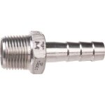 Raccord cannelé inox droit à visser - m 3 / 8 - diamètre 10 mm Raccord cannelé inox droit à visser - m 3 / 8 - diamètre 10 mm