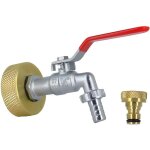 Raccord cuve - laiton - s60x6 - robinet chrom 15 mm - nez de robinet 20x27 mm - arrosage jardin