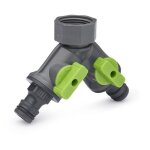 Raccord nez de robinet darrosage femelle 20x27 (3 / 4) selecteur 2 sorties raccordement automatique aroz ...
