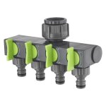 Raccord nez de robinet darrosage femelle 20x27 (3 / 4) selecteur 4 sorties raccordement automatique aroz ...