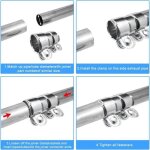 Raccord de tuyau d�chappement - mhy� - acier inoxydable - � 50 mm - l 95 mm - universel - 2 colliers ...