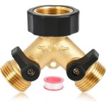 Raccord en y pour tuyau darrosage - 2 voies - 3 / 4 - pour machine � laver - avec vannes marche / arr�t ...