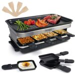 Raclette appareil raclette grill 4 6 8 personnes machine fondue electrique raclettes 1500 w avec anti ...