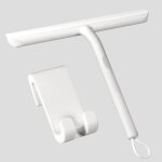 Raclette de douche - nettoyage sans traces pour porte en verre salle de bain avec support 21cm blanc ...