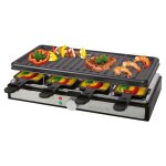 Raclette gril 8 personnes clatronic rg 3757 noir