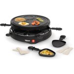 Raclette pour jusqu� 6 personnes avec 6 po�lons et zone cr�pe et grill �29 cm 800 w noir ra - 2998[c121] ...