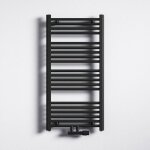Radiateur � eau chaude mural mai & mai rhe 50x100 gris noir en acier inoxydable