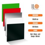 Radiateur lectrique plat panneau rayonnant en verre 60x60 cm - 400w couleur - noir thermostat - non