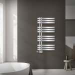 Ecd germany radiateur de salle de bain 500 x 1000 mm sche - serviettes chrome avec kit de montage mural ...
