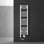 Radiateur de salle de bain lectrique avec rsistance 1200w 300x1400 mm blanc droit avec raccord latral ...