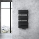 Radiateur de salle de bain sogood 100x50cm noir - gris � eau chaude