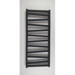 Radiateur s�che - serviettes eau chaude design cyrka 119 x 50 cm noir mat