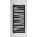 Radiateur s�che - serviettes eau chaude design cyrka 97 x 50 cm noir mat