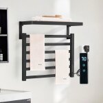 Radiateur s�che - serviettes �lectrique basse consommation readywarm smart towel noir 58. 5x55 cm mur ...