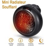 Radiateur soufflant electrique puissance 600 w mini chauffage portable pour salle de bain chambre bureau ...