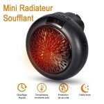 Radiateur soufflant electrique puissance 600 w mini chauffage portable pour salle de bain chambre bureau ...