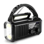 Radio am / fm portable polyvalente pour outdoor recharge solaire � manivelle usb 10000mah power bank ...