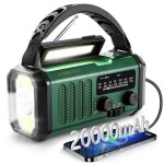 Radio portable - aimiuvei - 20000mah - batterie 20 000 mah - solaire & manivelle - am / fm ondes courtes ...