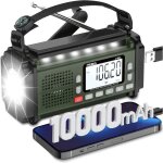 Radio portable j - 924 solaire dynamo 10000mah radio survie avec piles et manivelle panneau solaire r�veil ...