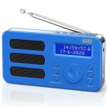 Radio portable numrique dab fm bleu rveil digital portatif - august mb225 -