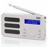 Radio portable rechargeable fm dab plus - blanc - batterie li ion - double alarme int�gr�e - august mb225 ...