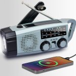 Radio portable urgence radio a pile rechargeable et lampe torche led alarme sos power bank 2000mah recharge ...