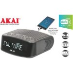 Radio - reveil fm / dab + avec prise usb pour recharge de tlphone - noire - akai