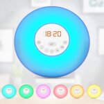 Radio - rveil led rveil lumineux 7 couleurs simulation levercoucher du soleil 5 sonneries sons nature ...
