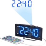 Radio - rveil  projection auvisio - affichage bleu - radio fm - port usb - 2 alarmes rglables
