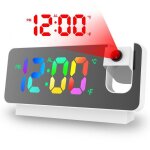 Radio r�veil � projection led - ulisem - projection hd rouge - thermom�tre int�gr� - radio fm - miroir ...