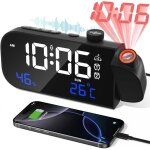 Radio reveil projection plafond digitale reveil matin horloge num�riqueled r�veil num�rique avec temp�rature ...