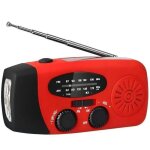 Radio de secours solaire � manivelle am fm noaa portable avec lampe led banque dalimentation �tanche ...