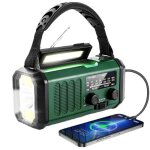 Radio de survie multifonction 10000mah manivelle solaire usb �tanche ipx3 lampe led sos am / fm / wb