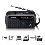Lenco mcr - 113bk - radio durgence portable  manivelle lampe de poche et banque dalimentation en un ...
