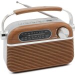 Radio vintage fishtec bois ann�es 60 - fm am sw - mp3 usb micro sd - secteur ou piles lr20 - antenne ...