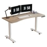 Bureau assis debout rglable en hauteur lectriquement - radlove - vintage bureau gaming - chne