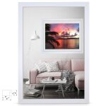 Rahmengalerie24 cadre photo 80x100 cm cadre bois blanc verre acrylique sans passe - partout cadre portrait ...