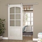 Rail porte coulissante 2m en applique porte en bois argent