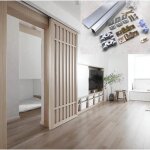 Rail porte coulissante avec cache et accessoires 2m en aluminium