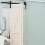 Rail porte coulissante pour porte pliante 2m en acier noir en applique